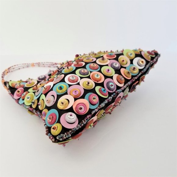 Lively Colorful Sequined Hand Purse Clutch Bag - Picture 4 of 7